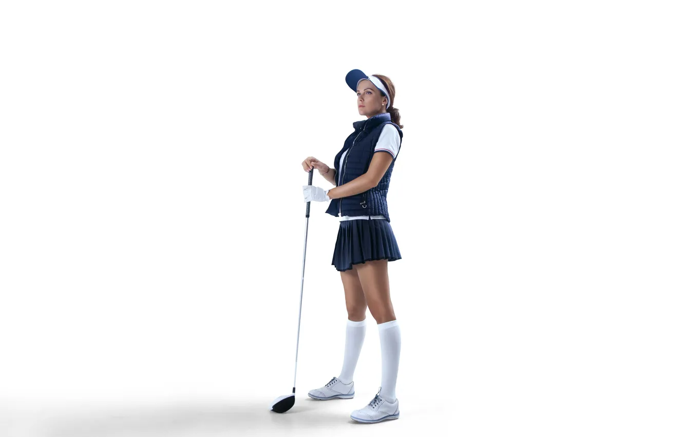 Photo wallpaper girl, golf, sports, golf course, golfers