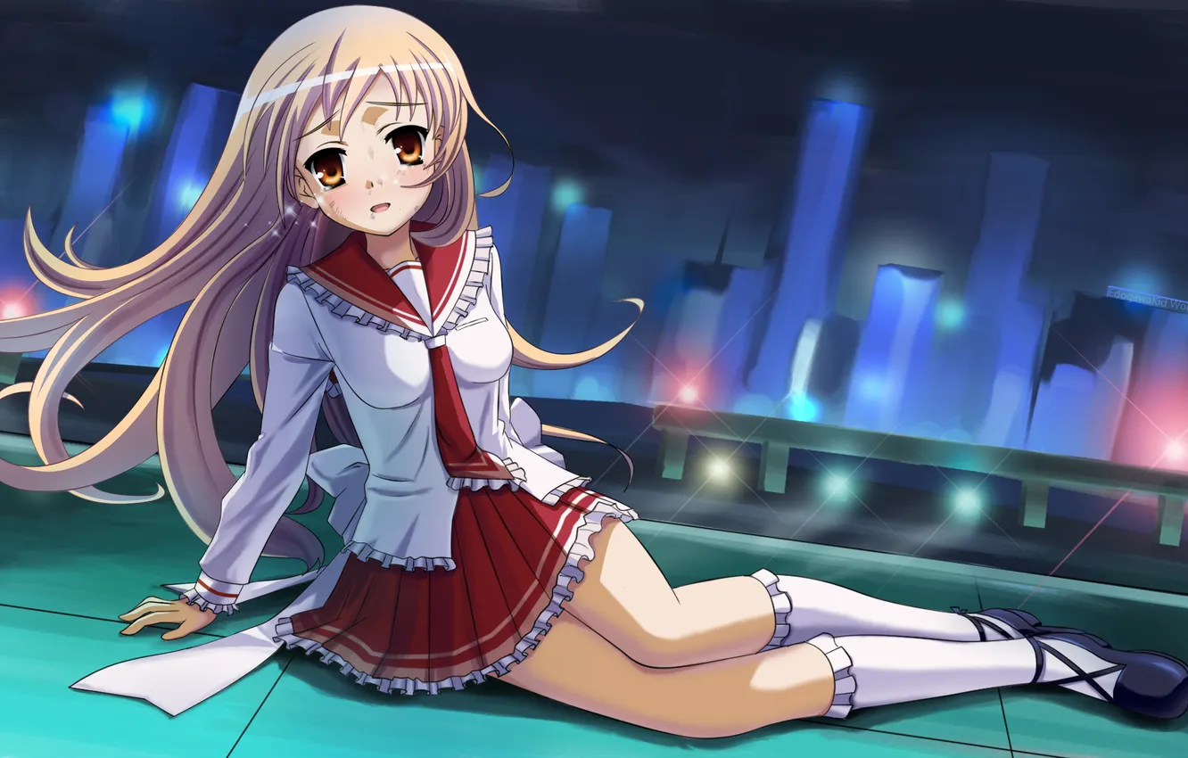 Photo wallpaper girl, anime, tears, form