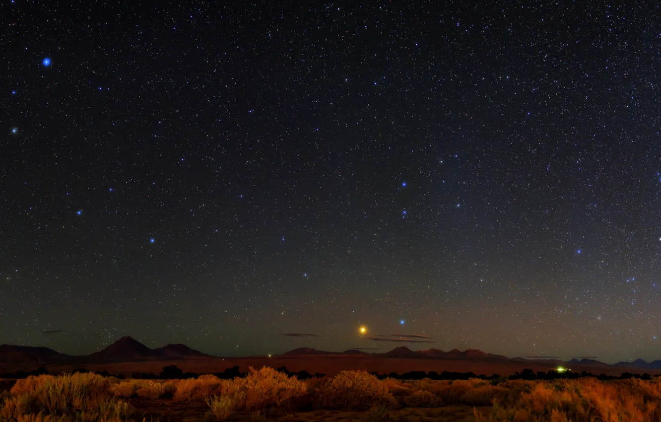 Photo wallpaper night sky, chili, The Andes, Chilean Atacama Desert, Desert plateau