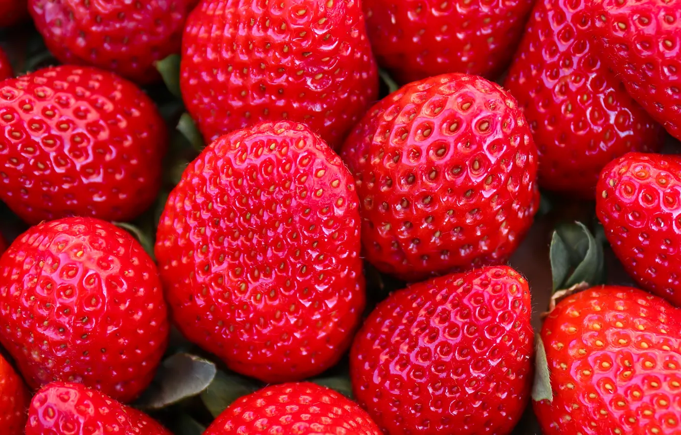 Photo wallpaper summer, macro, berries, food, harvest, strawberry, red, a lot
