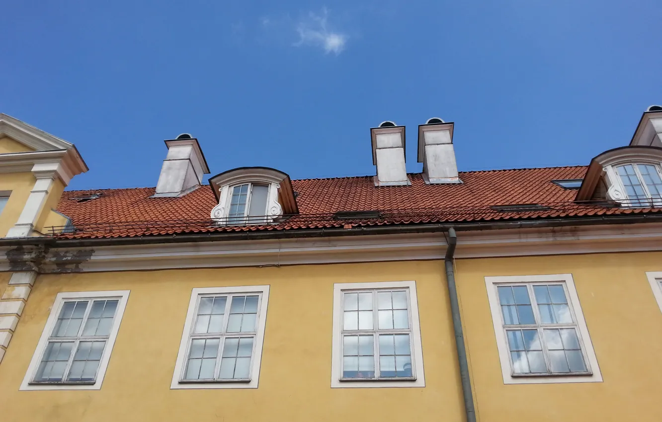 Photo wallpaper the sky, the city, window, old, Old Town, Riga, Riga, old Riga