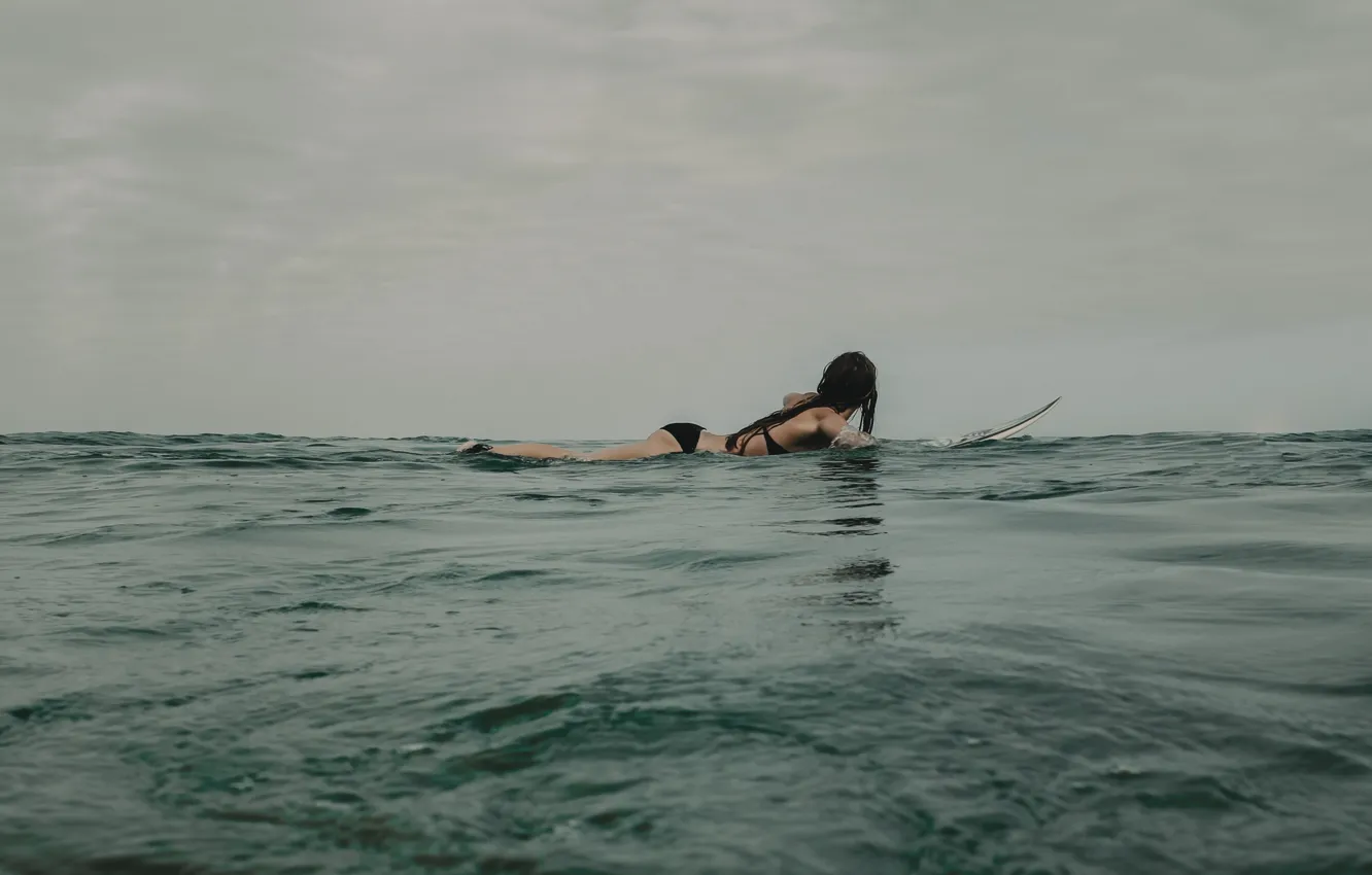 Photo wallpaper woman, surfing, Knysna
