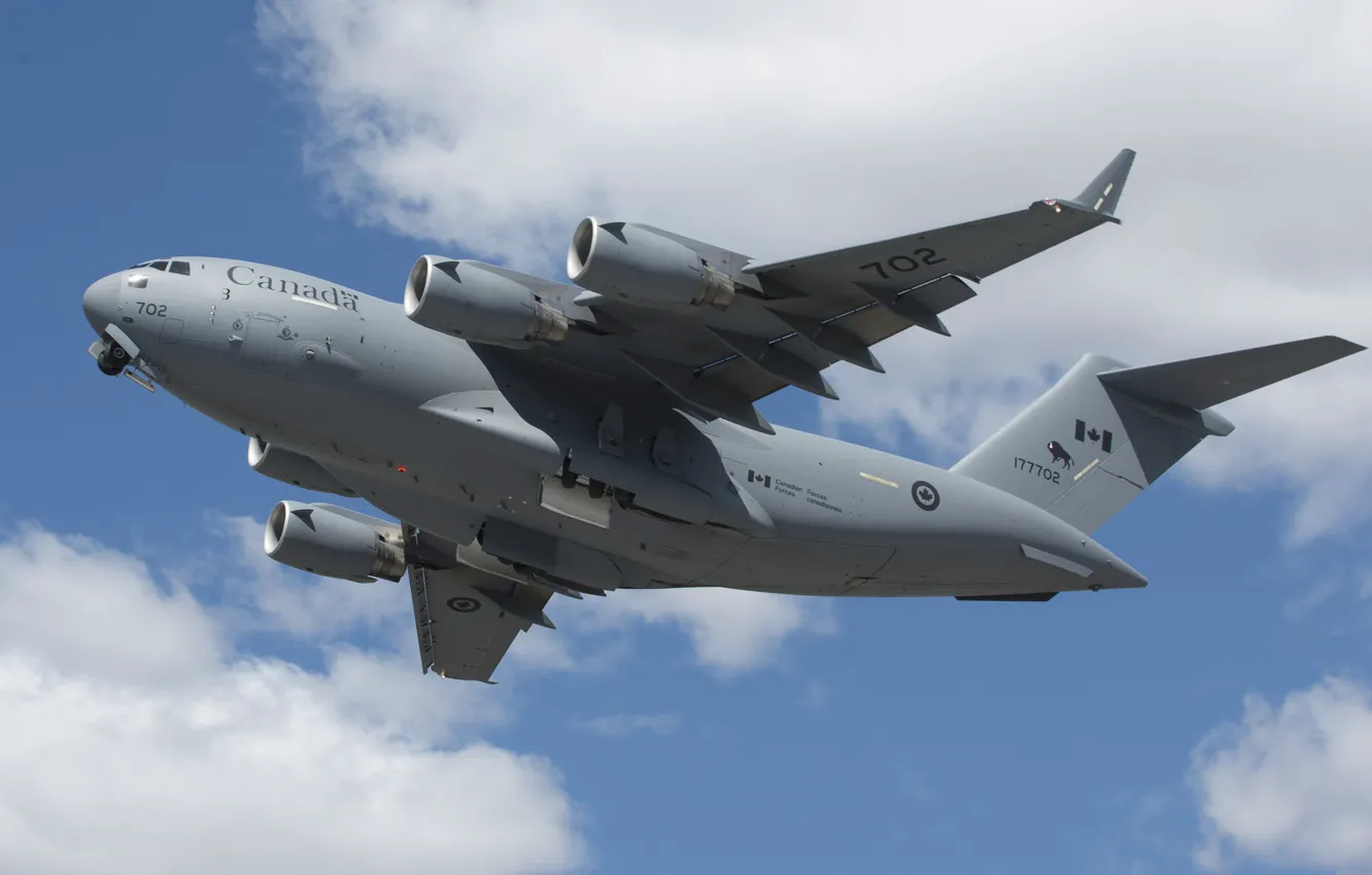 Photo wallpaper the plane, strategic, military transport, C-17, Globemaster III