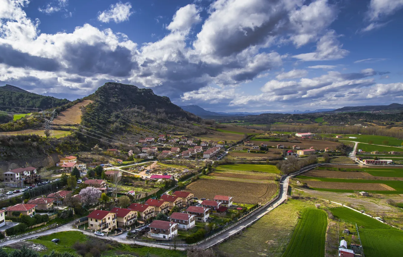 Photo wallpaper landscape, the city, home, panorama