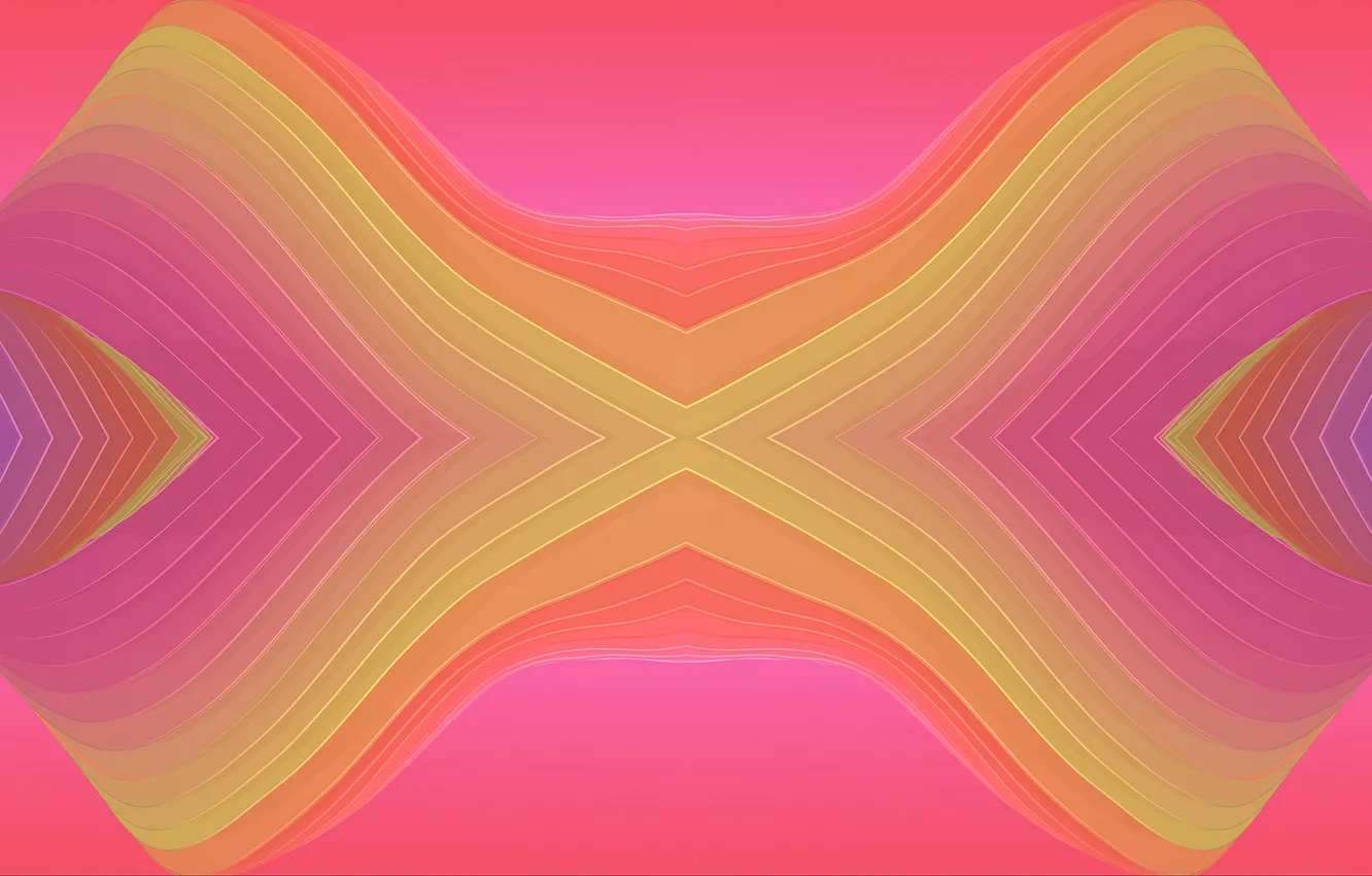 Photo wallpaper wave, line, pink