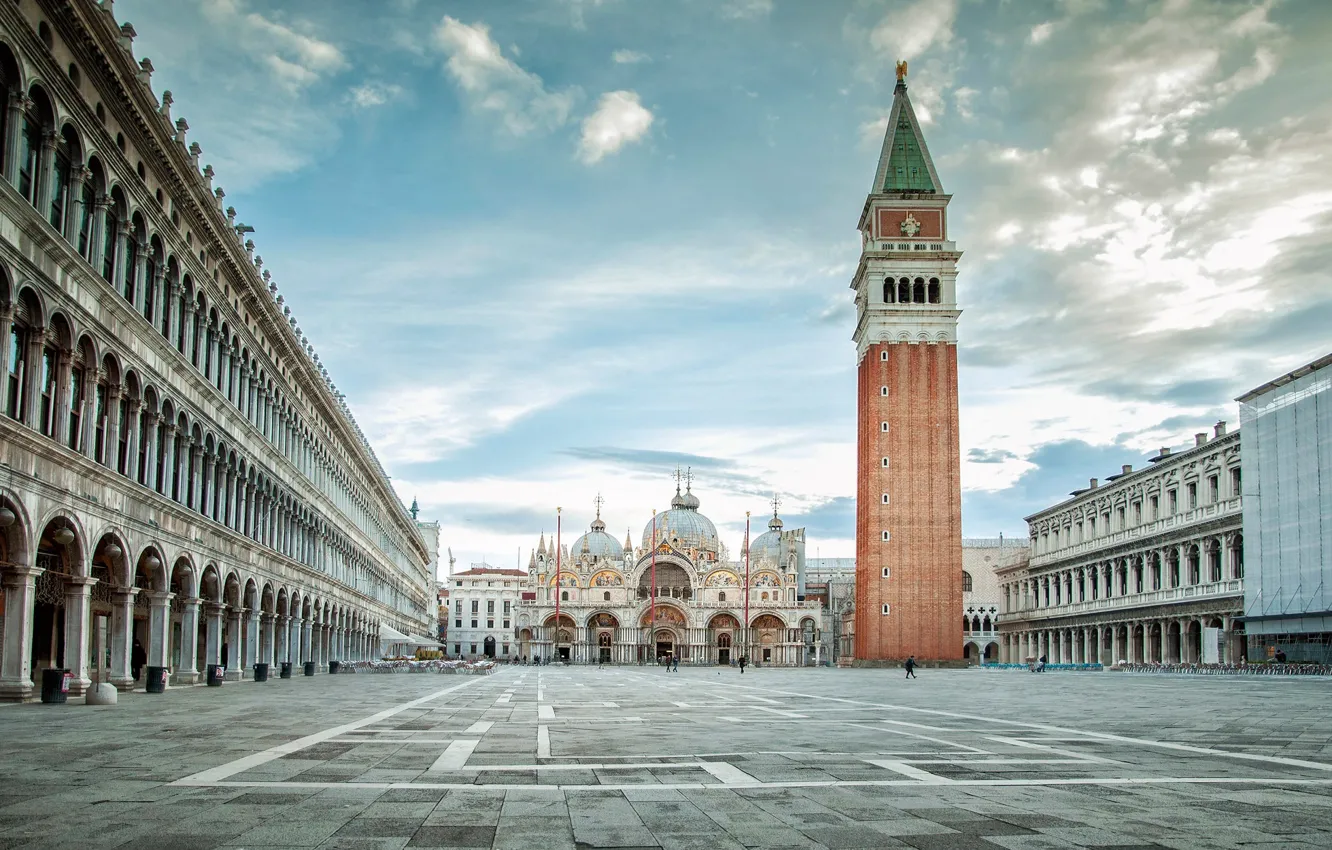 Photo wallpaper building, tower, area, Italy, Church, Venice, Cathedral, Italy
