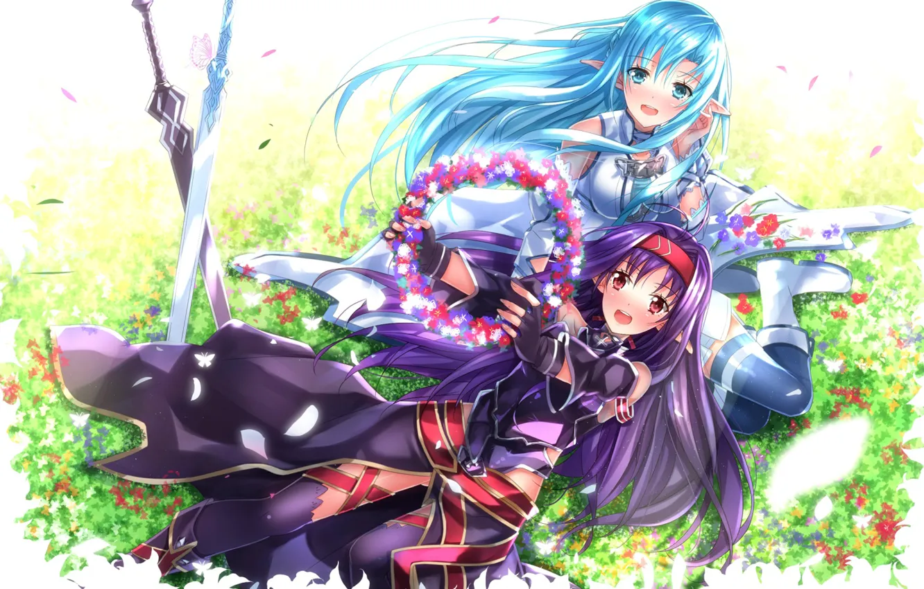 Photo wallpaper anime, art, sword art online, Asuna Yuuki, Yuuki Konno