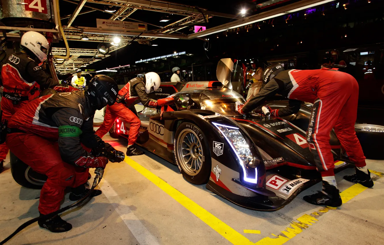 Photo wallpaper Audi, the mans, pit stop, Ultra