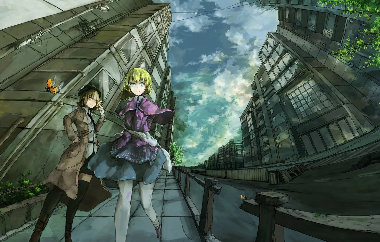 Photo wallpaper the city, girls, home, anime, art, touhou, usami renko, maribel han