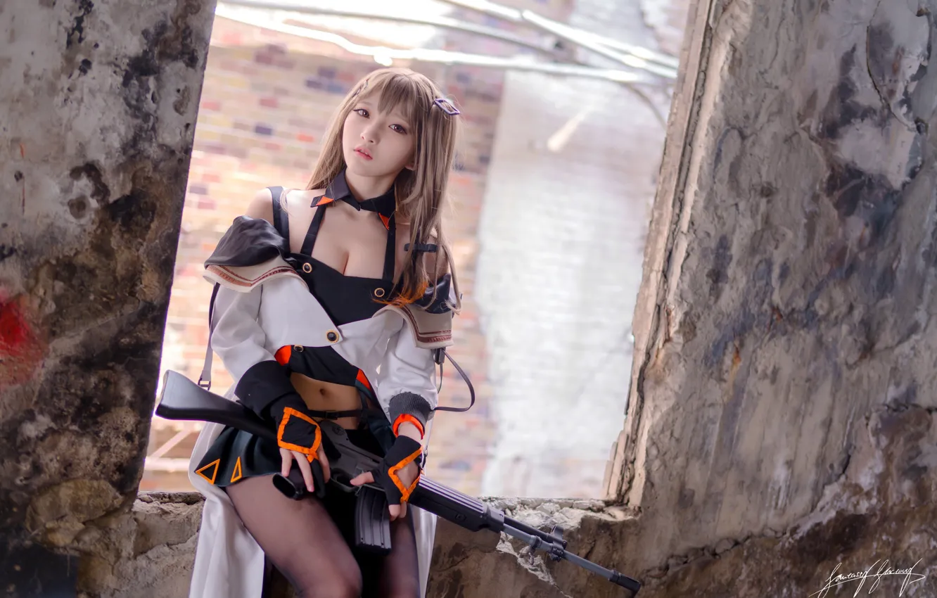 Photo wallpaper summer, girl, face, style, costume, machine, legs