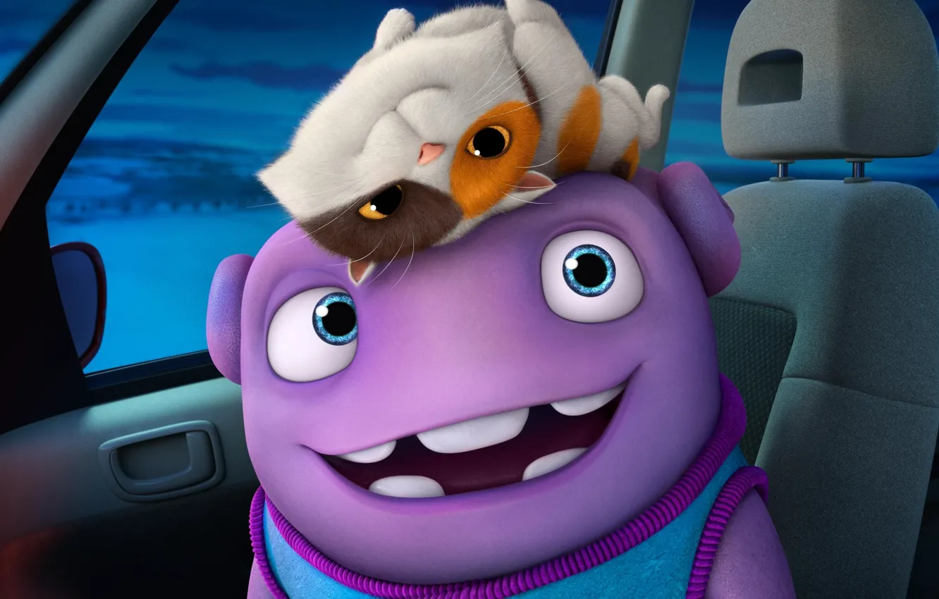 Photo wallpaper car, cinema, sky, puppy, design, alien, kitten, cat