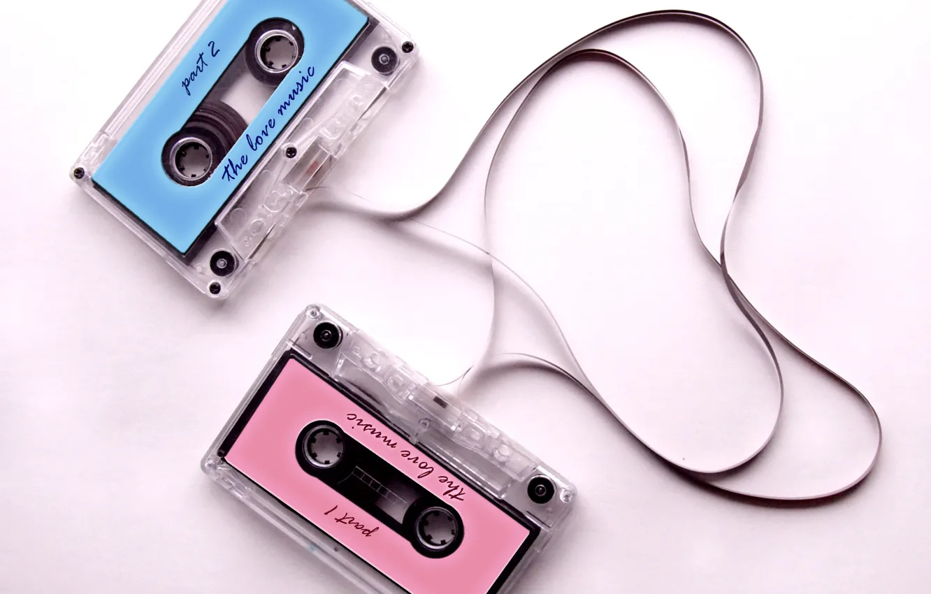 Photo wallpaper mood, heart, tape, cassette