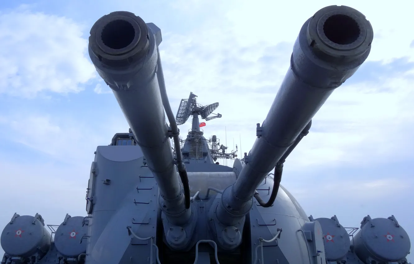 Photo wallpaper Moscow, cruiser, gun mount