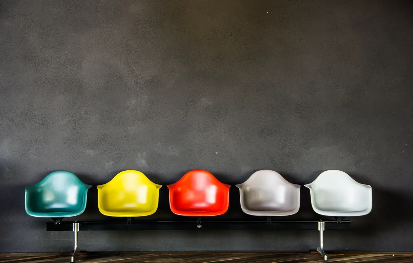 Photo wallpaper colorful, wall, seats