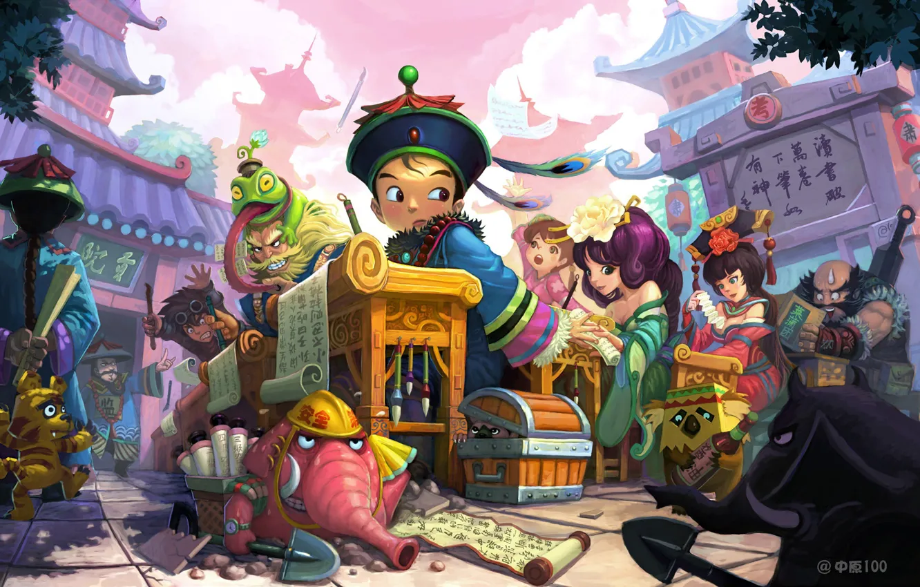 Photo wallpaper fantasy, art, school, exam, desks, crib, ZhongYuan 100, illustration12