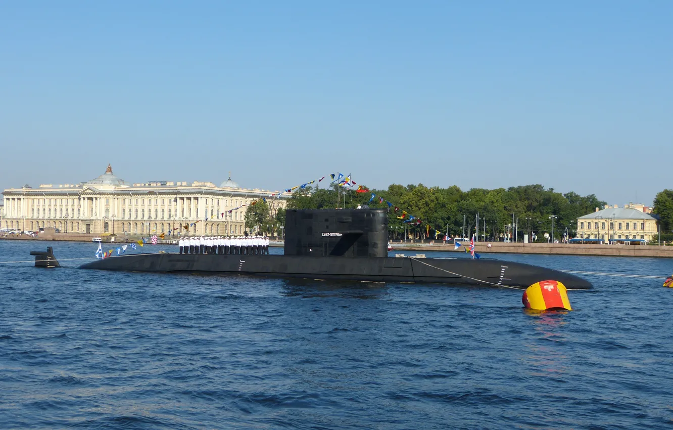 Photo wallpaper parade, Saint Petersburg, Navy, diesel submarine, the project 677