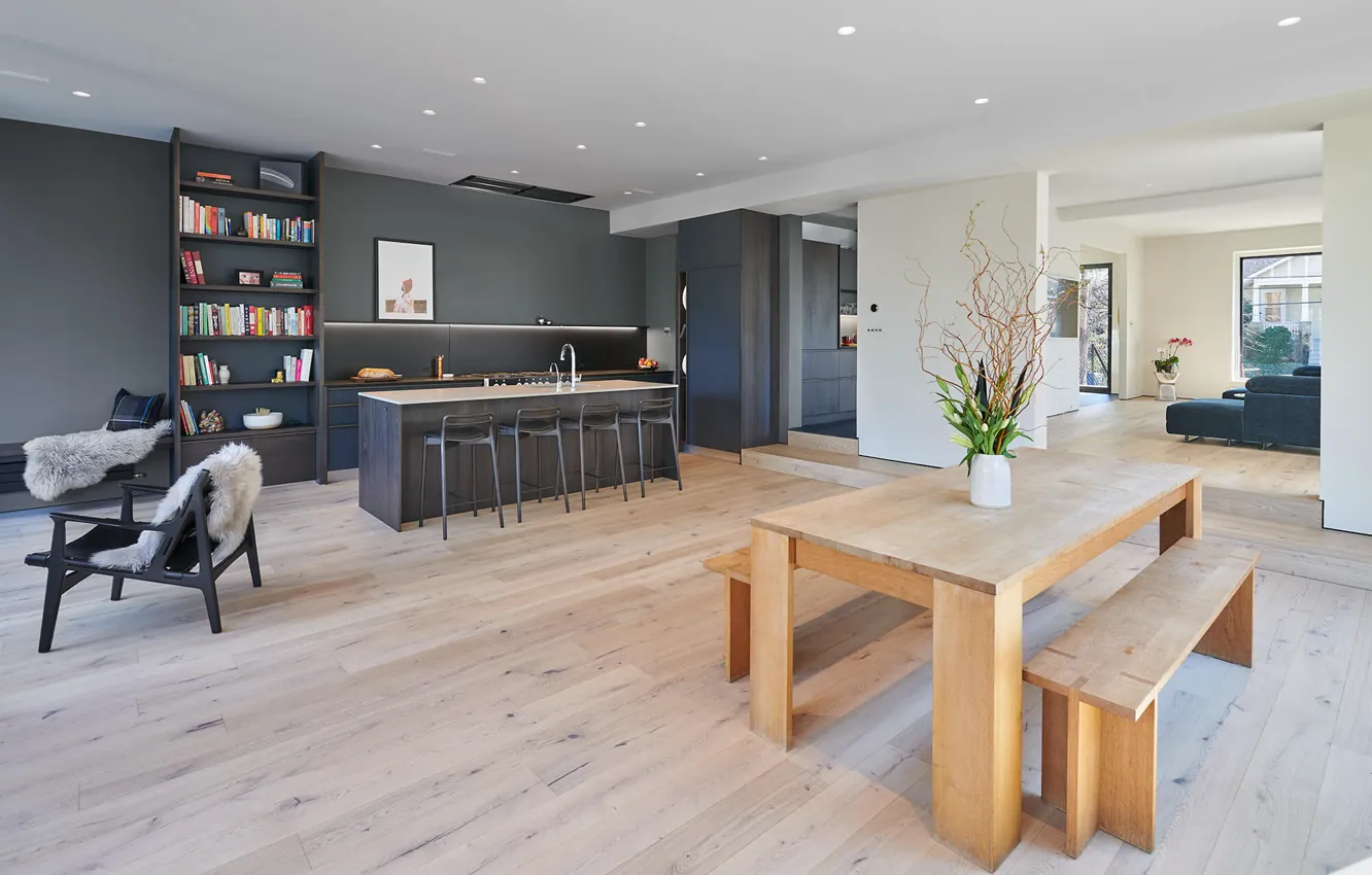 Photo wallpaper design, style, interior, kitchen, Washington, Washington, living room, dining room