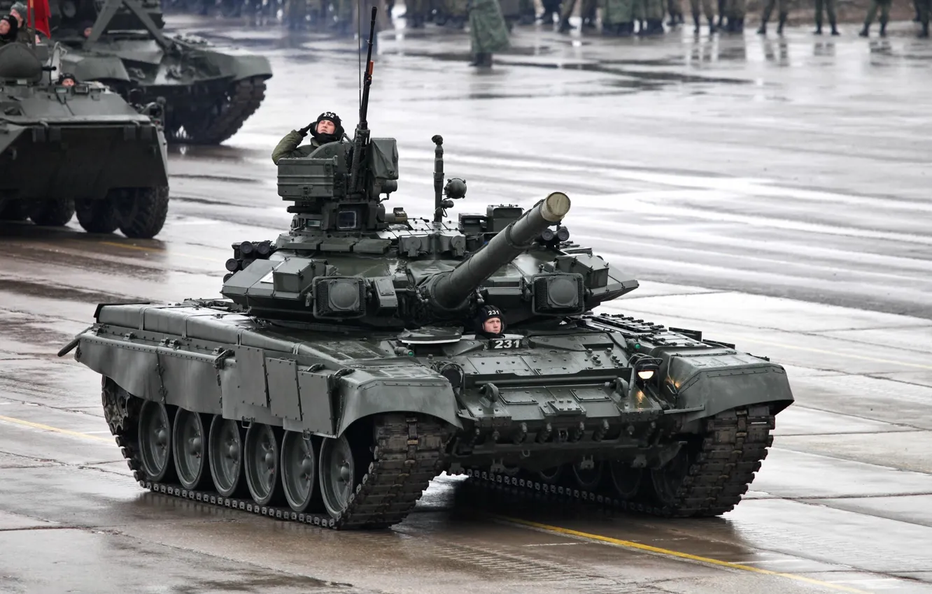 Photo wallpaper power, tank, Russia, armor, military equipment, T-90A