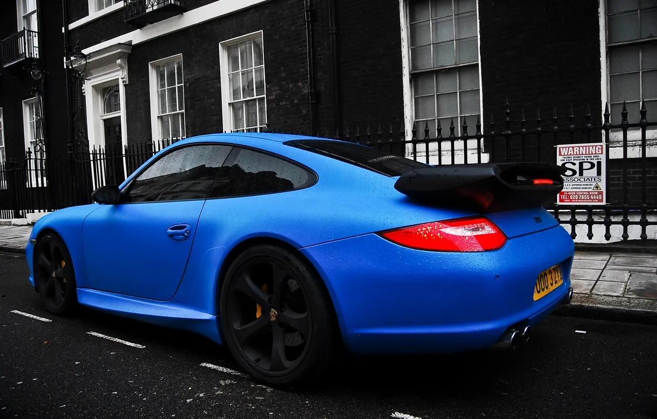 Photo wallpaper auto, drops, macro, city, the city, cars, auto, Carrera S