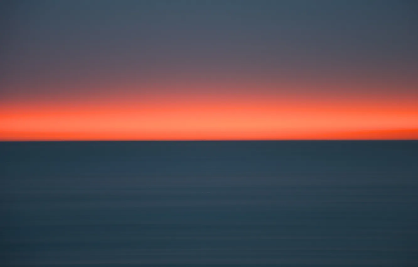 Photo wallpaper sea, horizon, pink sky