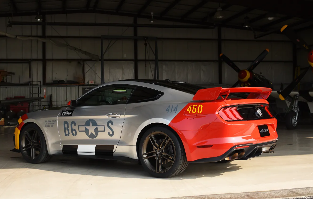 Photo wallpaper Ford, rear view, Mustang GT, Roush, 2019, Old Crow