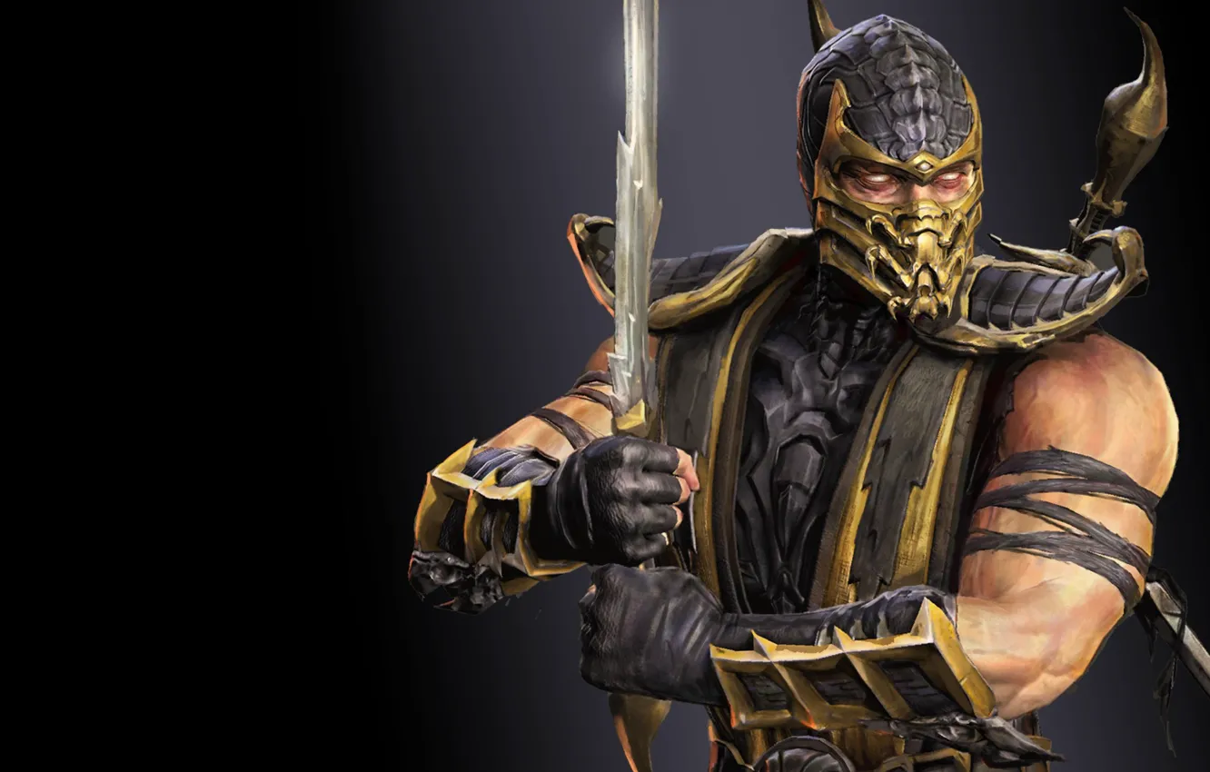Photo wallpaper warrior, Ghost, ninja, Mortal Kombat, Scorpion