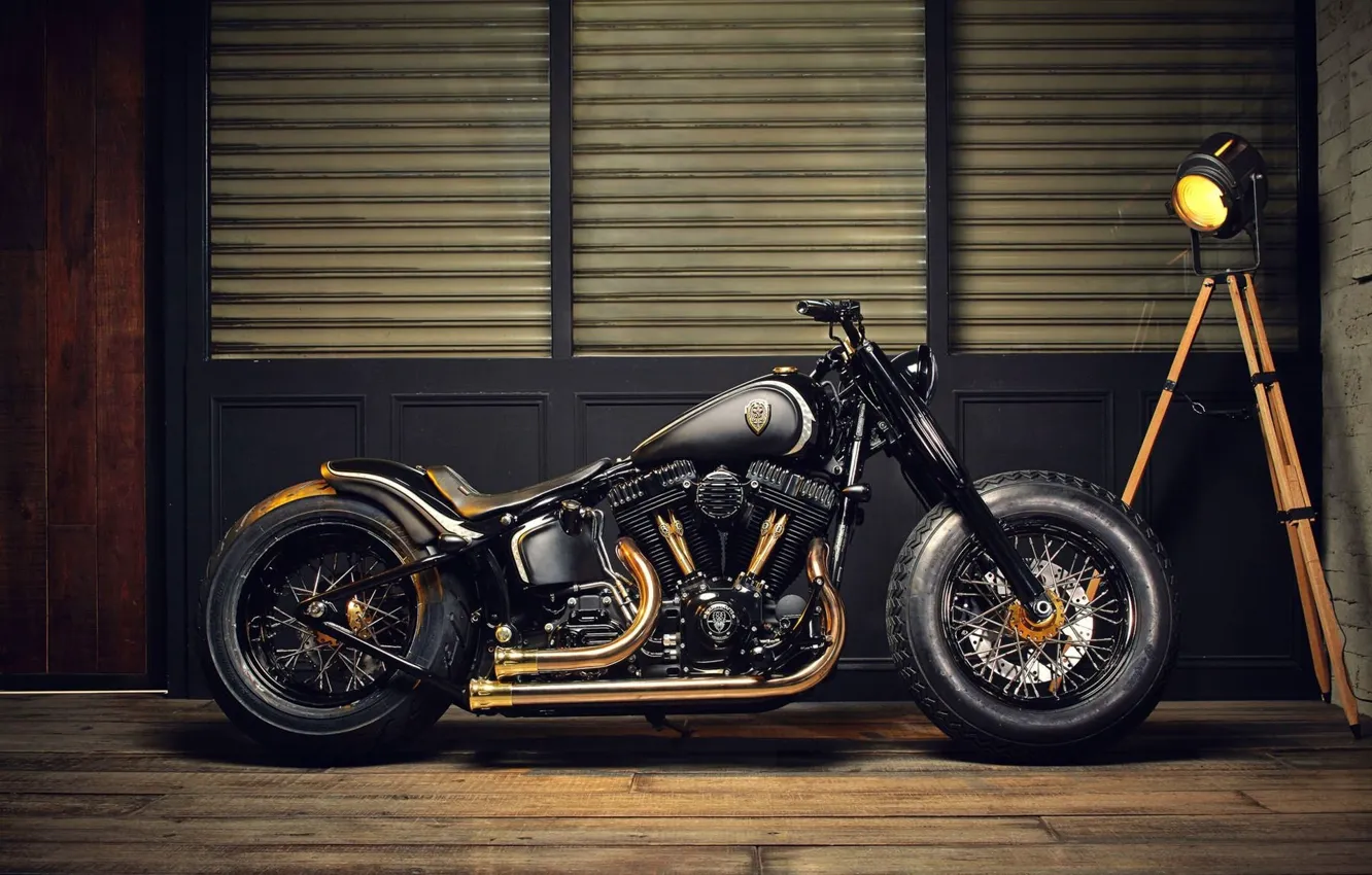 Photo wallpaper style, custom, motobike, Garage, Bobber