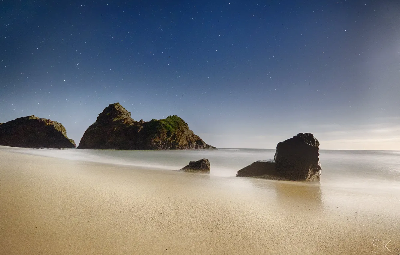 Photo wallpaper sea, landscape, rocks, shore