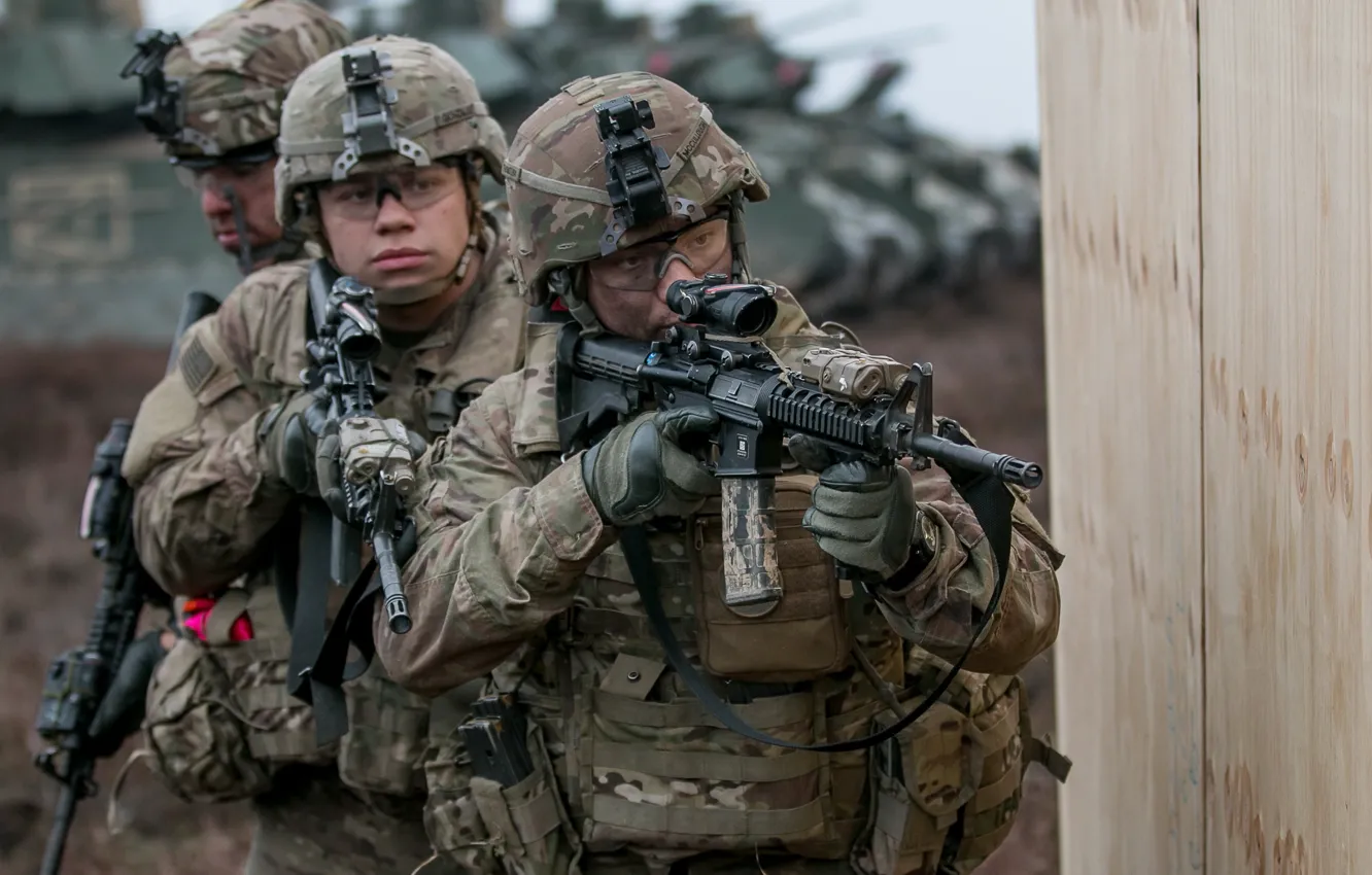 Photo wallpaper weapons, army, soldiers, USA