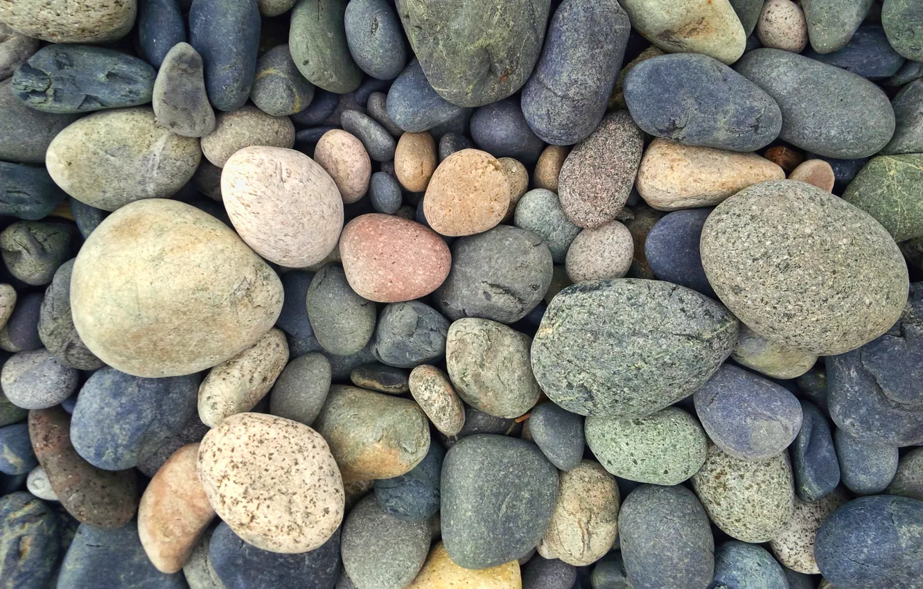 Photo wallpaper green, colorful, grey, yellow, blue, stones, round