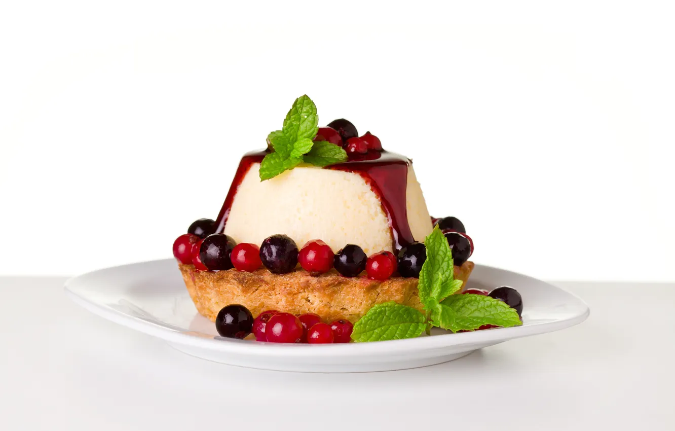 Photo wallpaper berries, cake, cream, dessert, cakes, sweet