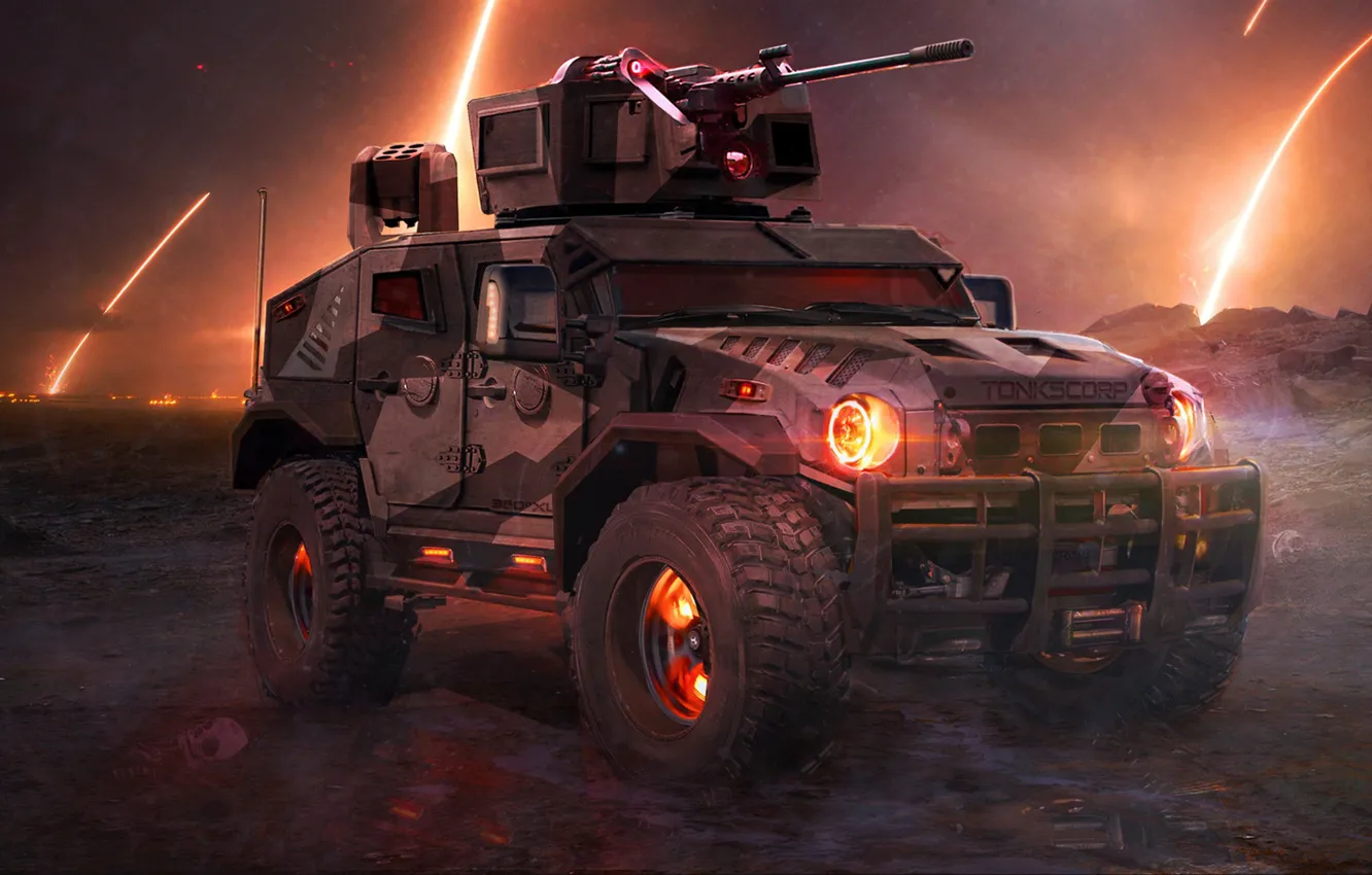 Photo wallpaper Armored car, TONKSCORP, Jason Tonks, Military Prowler Concept, Assault Vehicle Concept