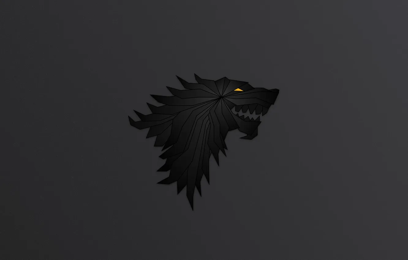 Photo wallpaper wolf, minimalism, logo, logo, coat of arms, minimalism, wolf, Game Of Thrones