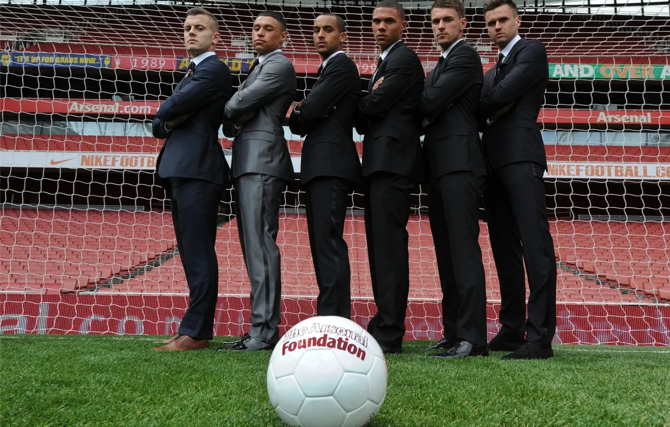 Photo wallpaper background, mesh, lawn, the ball, Arsenal, Arsenal, the British, Football Club