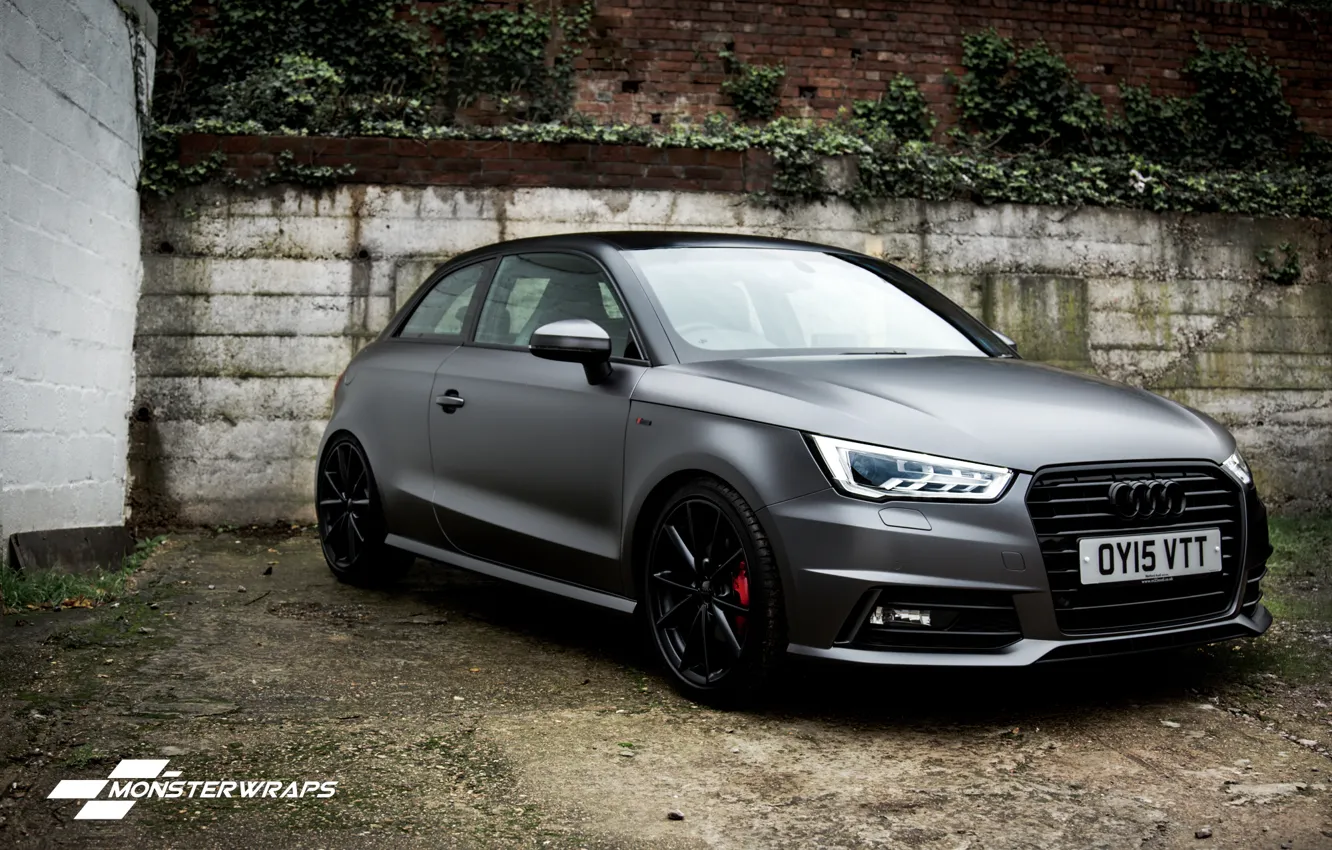 Photo wallpaper Audi, black, grey, full, Satin, wrap
