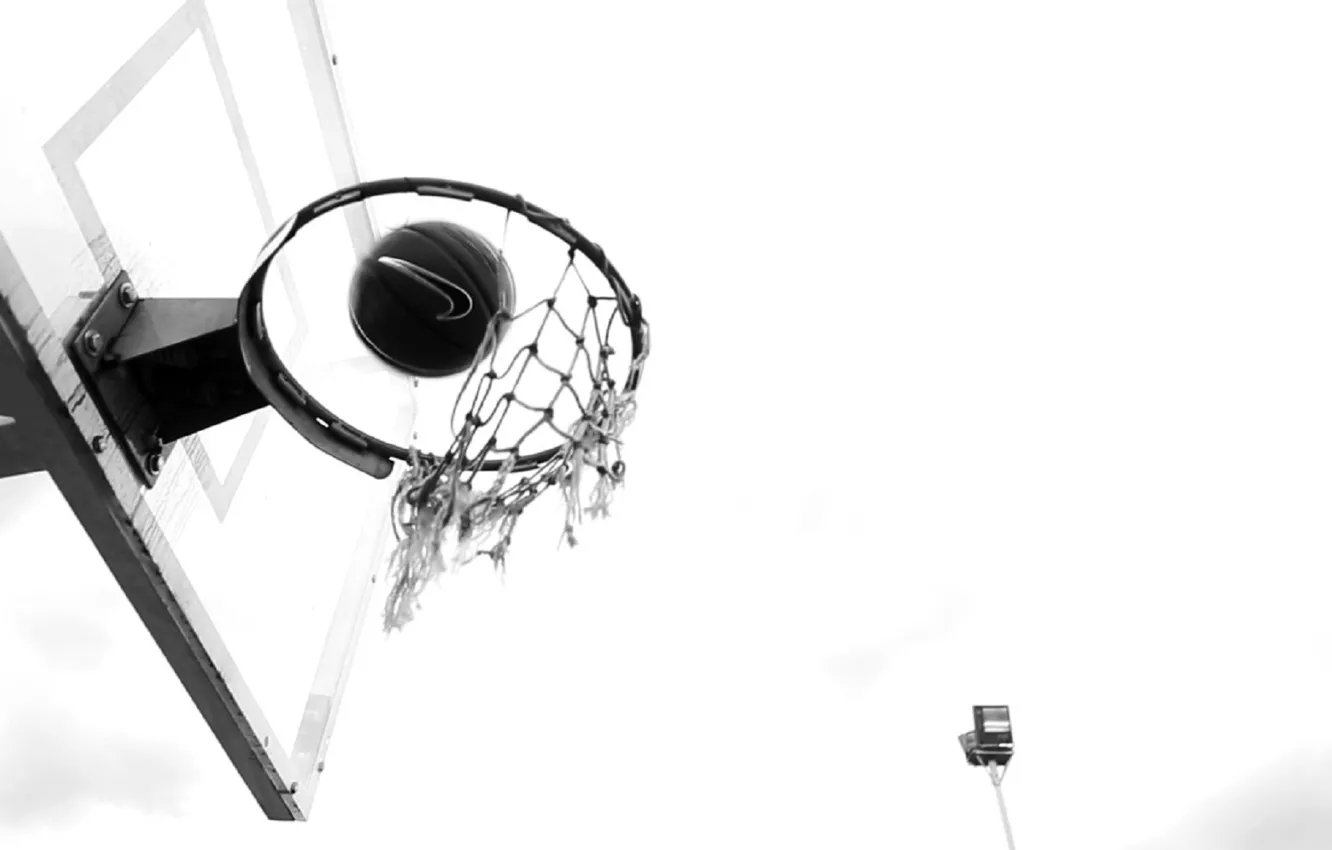 Photo wallpaper the ball, ring, Basketball, Nike
