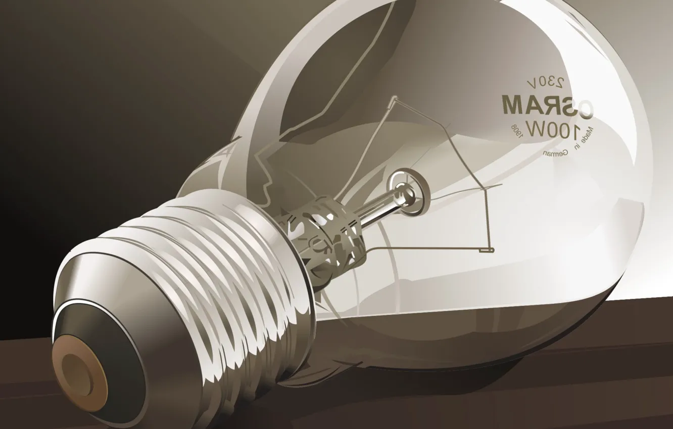 Photo wallpaper light bulb, vector