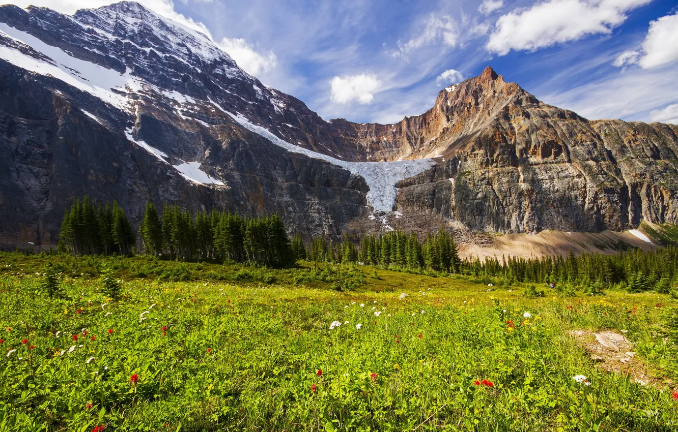 Photo wallpaper the sky, mountains, nature