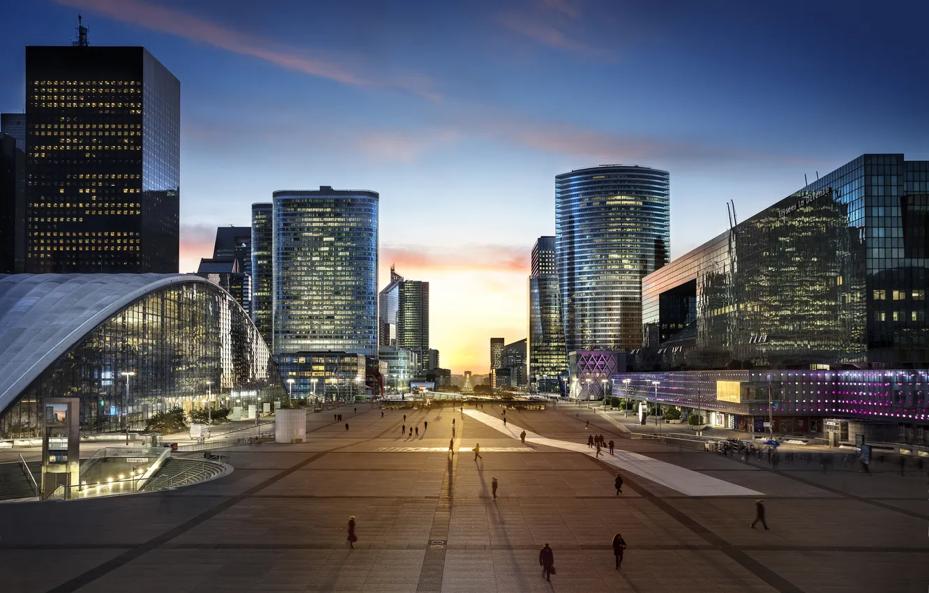 Photo wallpaper the city, lights, Paris, the evening, Paris, France