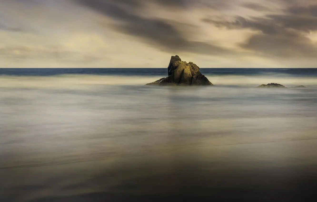 Photo wallpaper landscape, rock, the ocean, coast