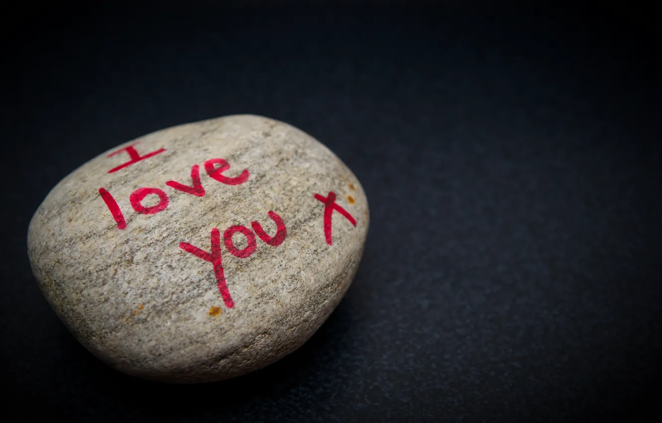 Photo wallpaper background, the inscription, stone, recognition, i love you