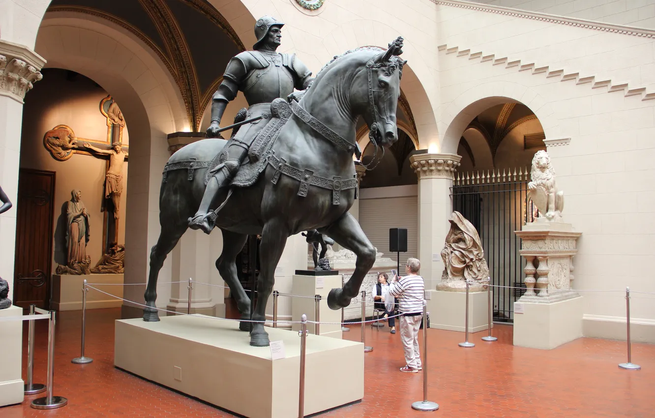 Photo wallpaper Horse, Moscow, Statues, Male, Copy, Sculpture, The Pushkin State Museum, Andrea del Verrocchio
