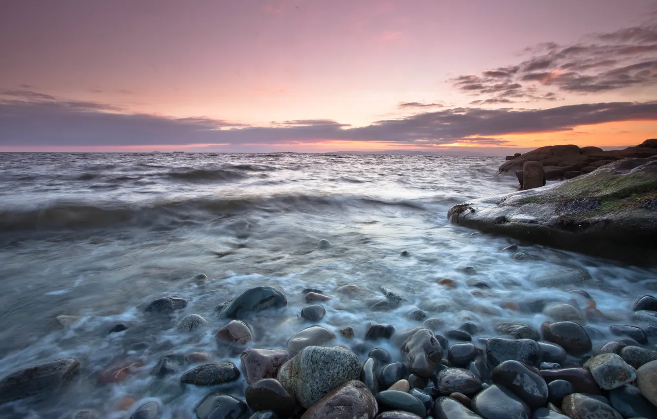 Photo wallpaper sea, stones, coast