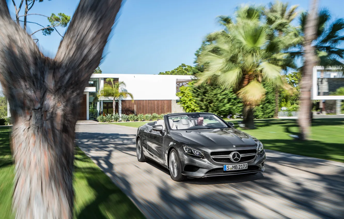Photo wallpaper Mercedes-Benz, speed, convertible, Mercedes, S-Class, 2015, S 500, A217