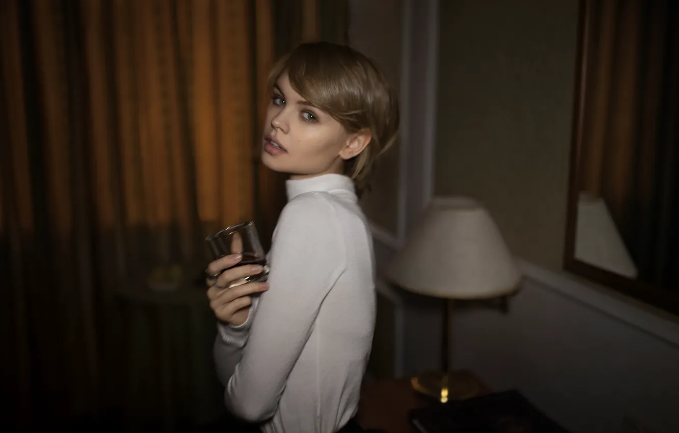 Photo wallpaper look, girl, glass, beauty, Anastasia Shcheglova, Anastasia Shcheglova, Anastasia Scheglova, Andrew Brandis