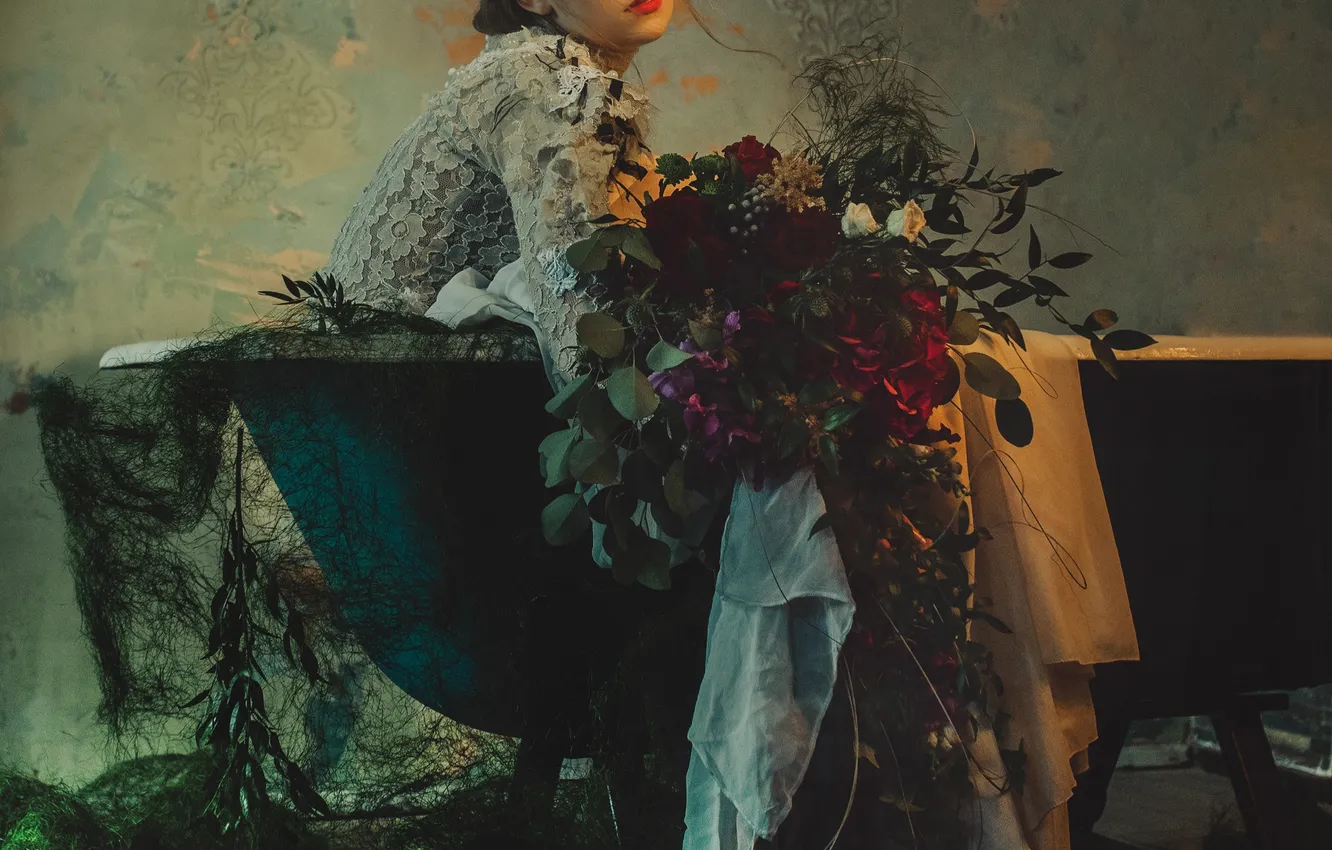 Photo wallpaper style, Cristina Venedict, felt in bloom