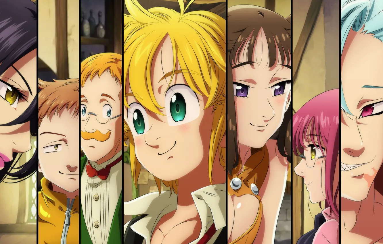 Photo wallpaper collage, characters, Nanatsu no Taizai, The seven deadly sins