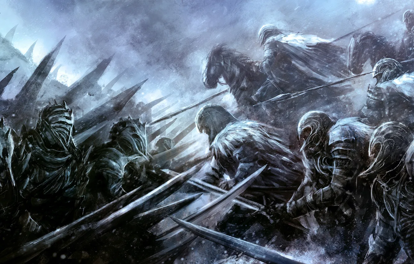 Photo wallpaper weapons, armor, Warriors, riders, fight