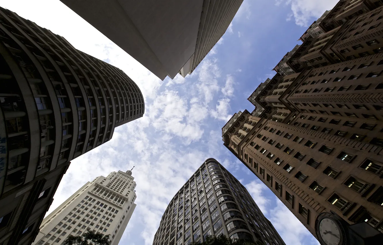 Photo wallpaper Brazil, buildings, Brasil, clock, São Paulo, São Paulo's Stock Exchange, Bovespa, Historical Center