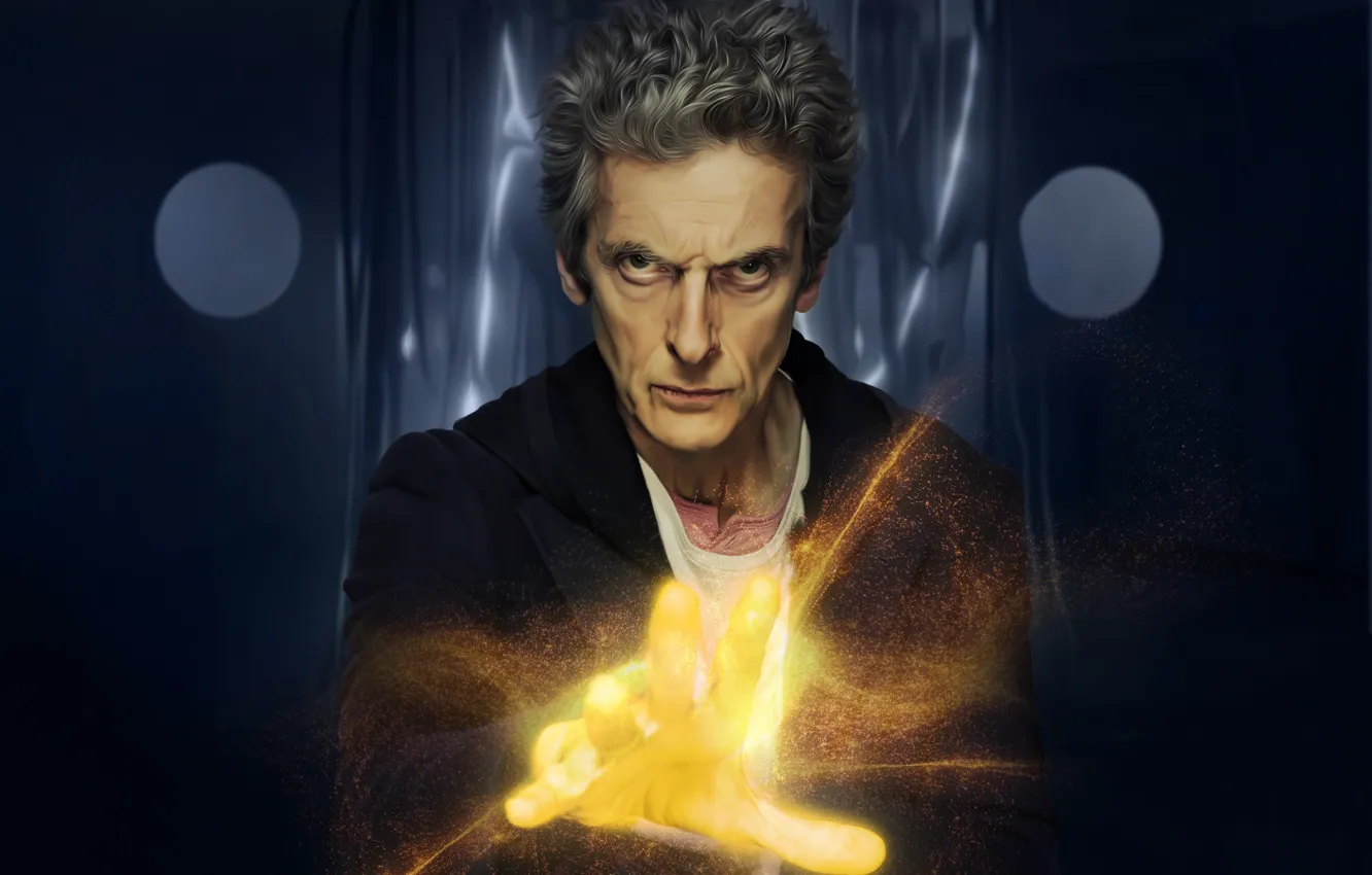 Photo wallpaper look, light, hand, glow, art, male, Doctor Who, Doctor Who